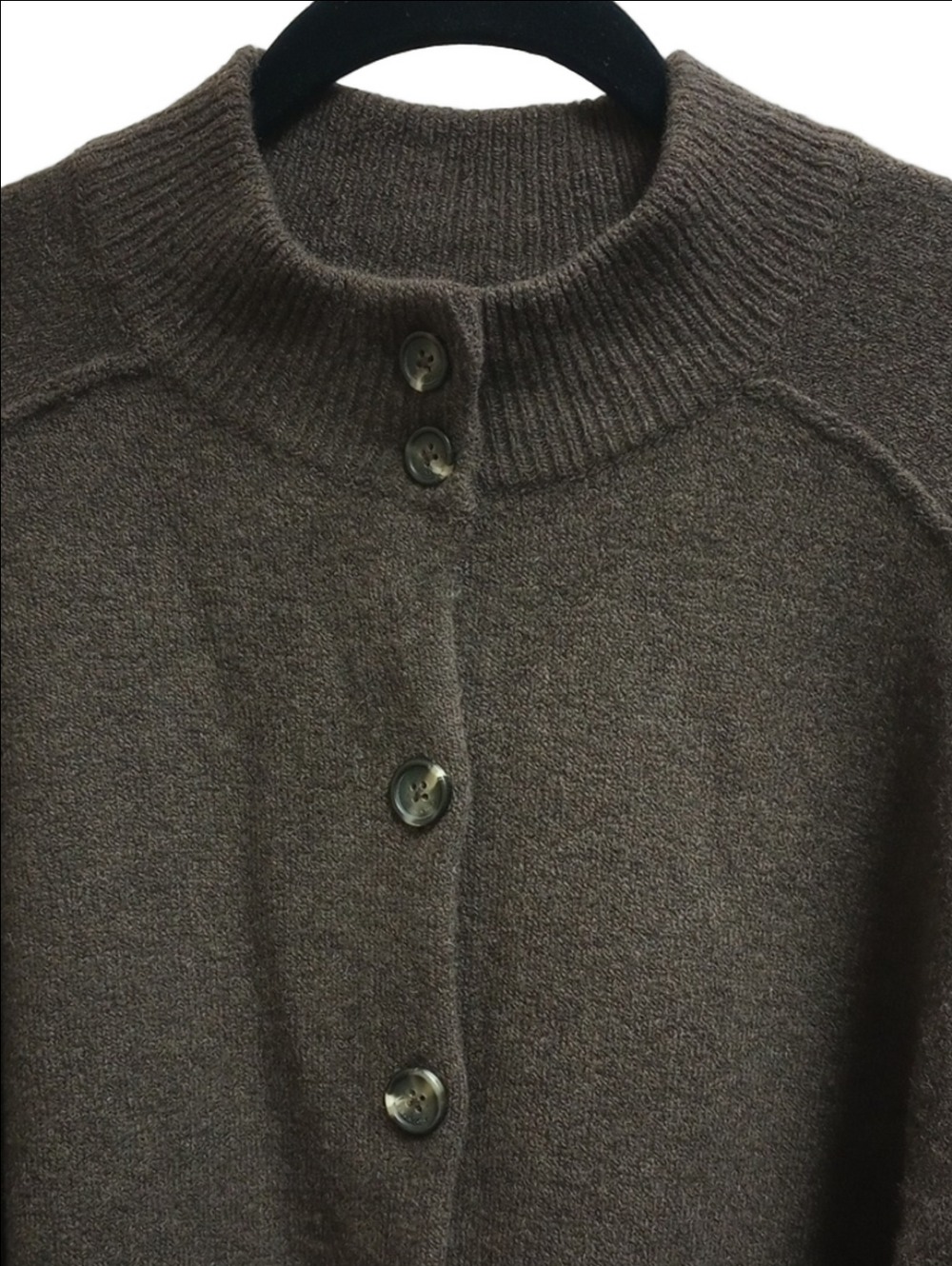 🆕🤎RAG & BONE "BRIDGET" RICH BROWN ITALIAN WOOL BLEND MOCKNECK CARDIGAN - Picture 9 of 16